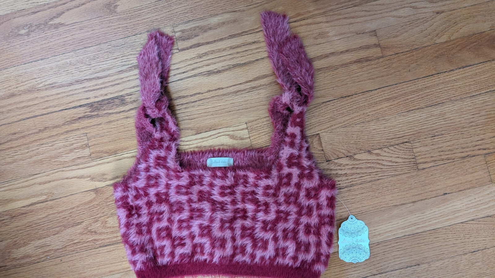 Altard-State-Hot-Pink-Maria-Top-Fuzzy-Tie-Shoulder-Sweater-Large-Size-235517188041-2