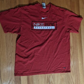 Vintage Rap Nike Elite Basketball Tee Red Dri Fit Large Autograph Basketball AOP