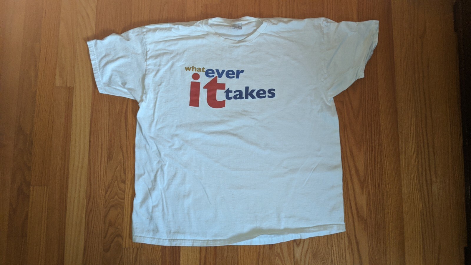 Vintage-Whatever-It-Takes-White-Tee-2XL-Rap-Music-Nirvana-Big-Red-It-Text-Cool-235837838333