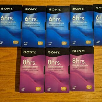 Sony VHS Tapes 5x 6 hours 3x 8 hours Pack New